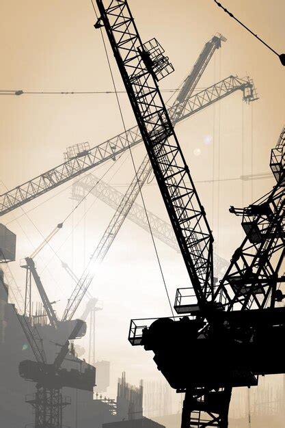 Premium Photo Low Angle View Of Silhouette Cranes Against Sky