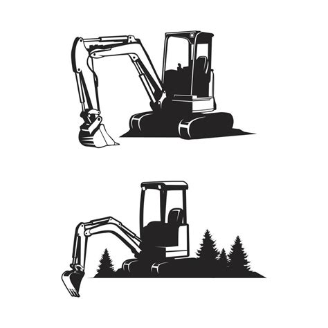 mini excavator silhouette 6132637 Vector Art at Vecteezy