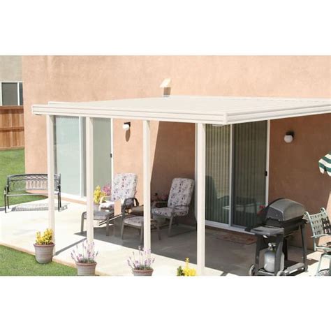 Integra Ft X Ft Ivory Aluminum Attached Solid Patio Cover With