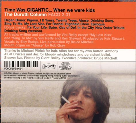 The Durutti Column Time Was Gigantic When We Were Kids 25 Year