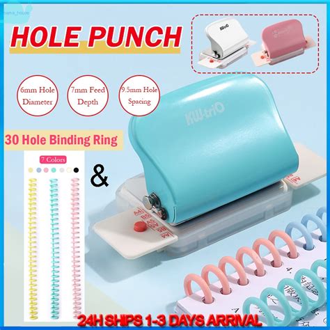 6 Hole Paper Punch Puncher Handheld Metal Round Hole 6mm For A4 A5 B5