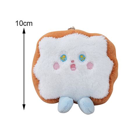 Cartoon Bread Plush Pendant Keychain Lightweight Key Ring Bag