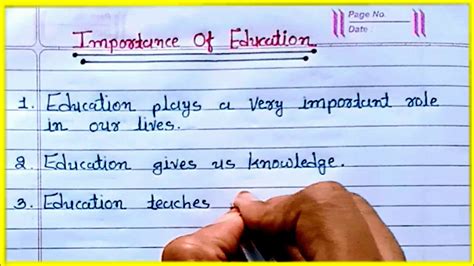 Importance Of Education Essay In English Lines On Importance Of