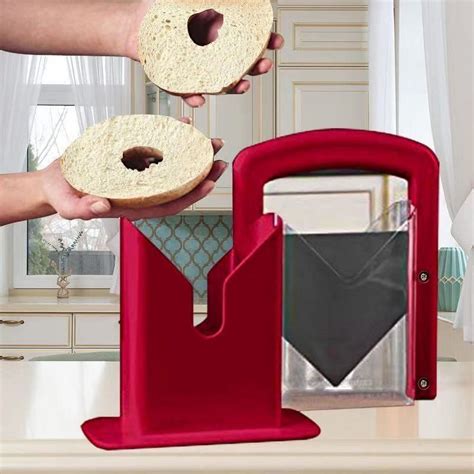 ICQOVD Portable Removable Bread Bagel Slicers Bagel Cutter Every