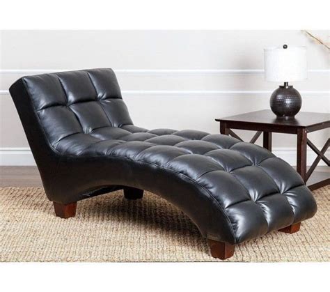 Elegante Schwarze Leder Chaiselongue Modern Black Eco Leder