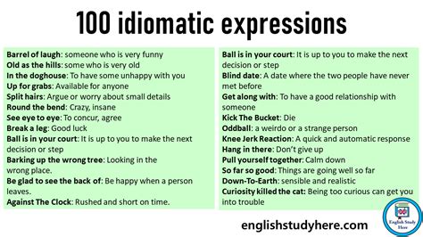 100 Idiomatic Expressions Sale Cityofclovis Org