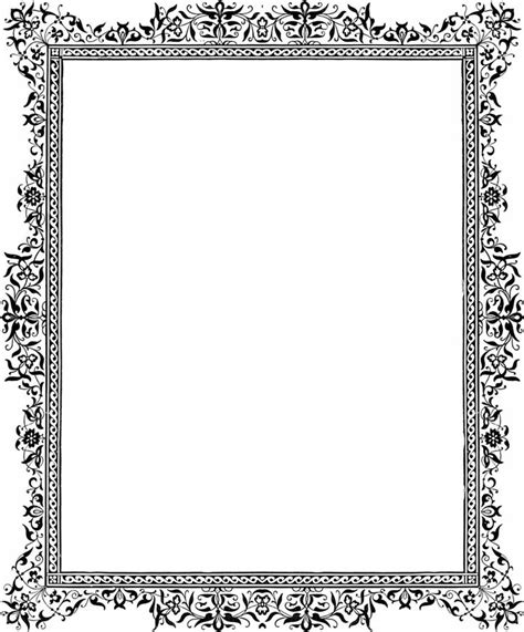 Decorative clip-art Victorian border, Black and White | Clip art frames ...