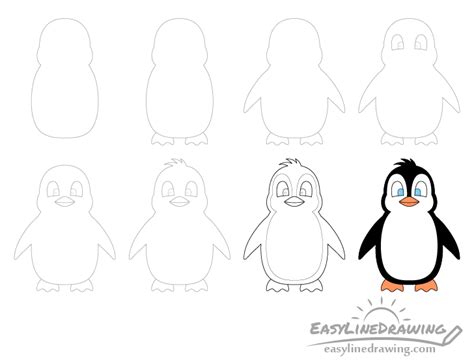 how to draw penguin step by step easy