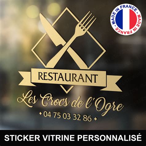 Stickers Restaurant Vitrine Autocollant Restaurant Pro M15