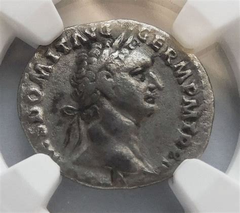 Roman Emperor Domitian 81 96 AD Silver Denarius Rv Minerva Stg