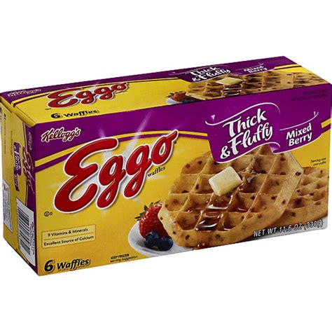 Kellogg S Eggo Waffles Thick Fluffy Mixed Berry 6 CT Waffles