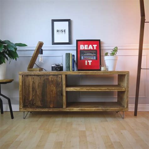 Rustic Reclaimed Wood Tv Stand Industrial Pipe Legs Atelier Yuwa Ciao Jp