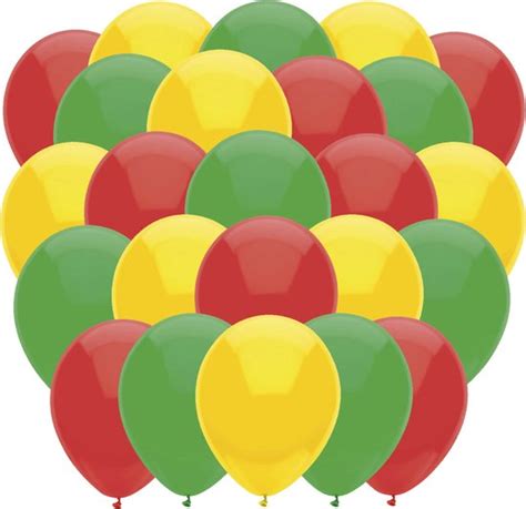 Ballonnen Rood Geel Groen 30st