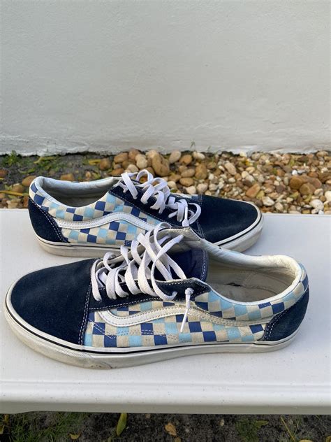 Vans Blue Checkered Vans Sk8 Low | Grailed