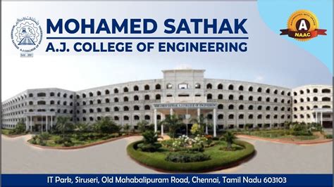 Md Sathak A J College Of Engineering Campus Tour Youtube