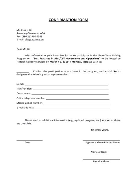 fillable  participation confirmation  short term visiting