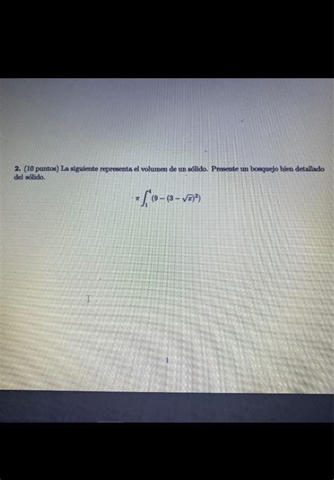 Solved The Following Integral Represents The Volume Of A Chegg