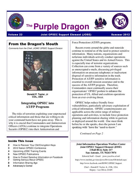 JIOWC/OS Purple Dragon Newsletter Summer 2012 by Troy Richardson - Issuu