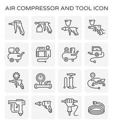 Welder Equipment Icon Set Outline Style Royalty Free Vector