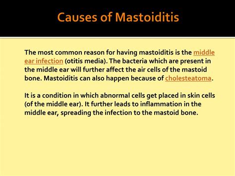 PPT - Mastoiditis: Causes, Symptoms, Daignosis, Prevention and ...