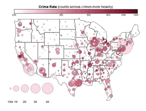 Crime Rate Comparison All Over The United States With A Bubble Scale Data Visualization Crime