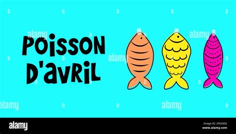 French April Fool S Day Poisson D Avril Happy Holiday Concept Vector