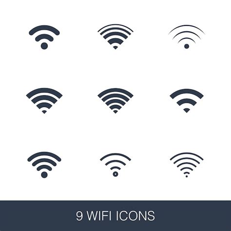 Conjunto de ícones de Wi Fi Sinais de glifo de design simples Modelo