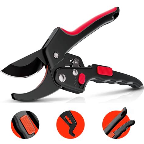 Ratchet Pruning Shears For Gardening Heavy Duty Increases Cutting Power