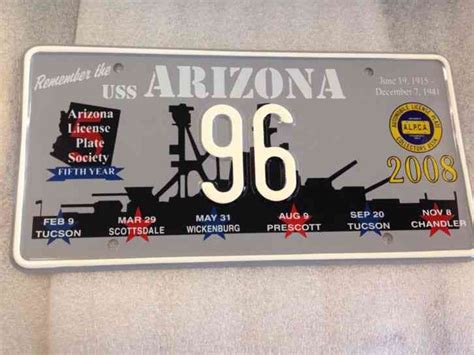 University Of Arizona License Plate K 4748 Az Ariz Wild