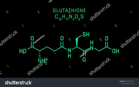 Glutathione Gsh Molecular Structure Symbol Neon ilustrações stock