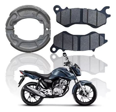 Kit Pastilha De Freio Lona Cg Fan 160 2023 Original Honda