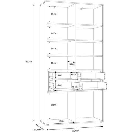 Golden Bay Vitrina 2 Vrata 99 9x41x200 Hrast Bijela Visoki Sjaj