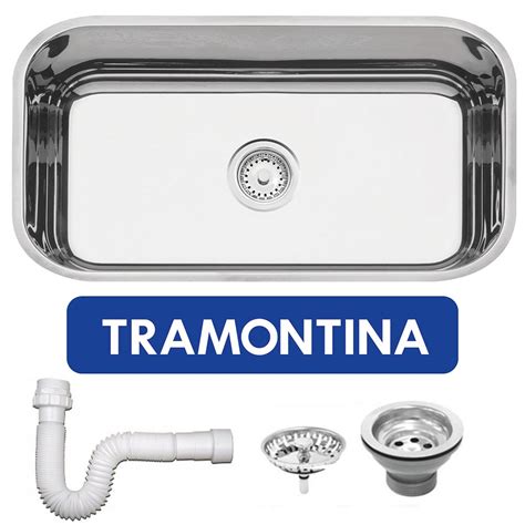 Cuba Pia Cozinha Tramontina 56x34x14 Aço Inox Polido Retangular Lavínia