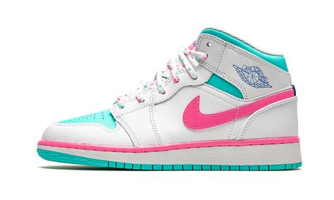 Air Jordan 1 Mid Gs Digital Pink 555112 102 2021 In 2021 Jordan