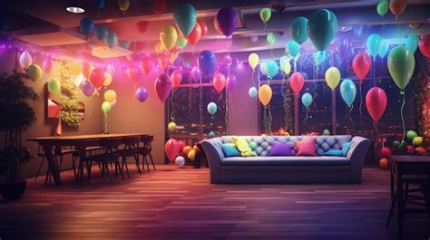 Premium Photo | Party room with colorful lights for parties