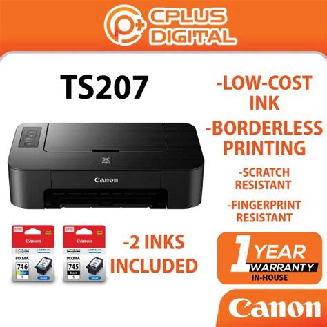 Canon Pixma Ts207 Inkjet Printer Print Borderless Low Cost Scratch