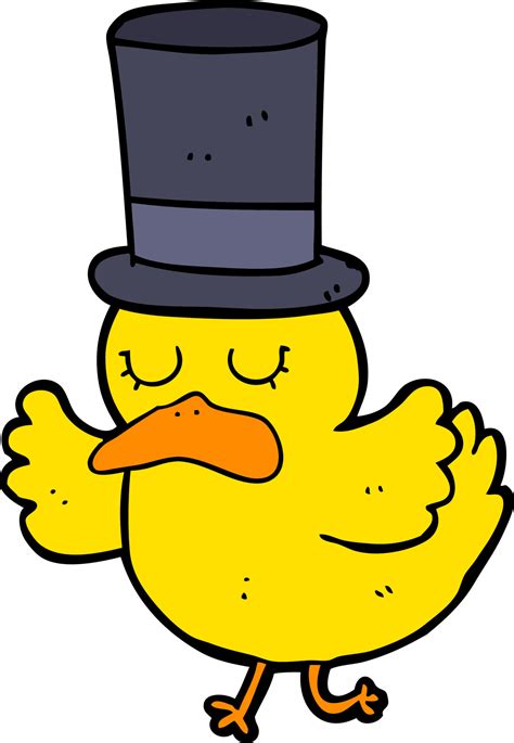 cartoon duck wearing top hat 12138427 Vector Art at Vecteezy