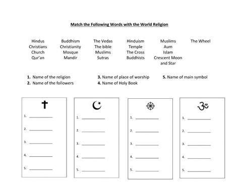 World Religions Worksheet Pdf Answers Fill Online Printable