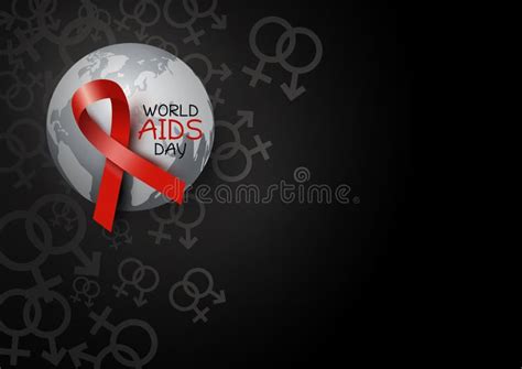 World Aids Day Design Of Red Ribbon On Hand Stock Vector Illustration