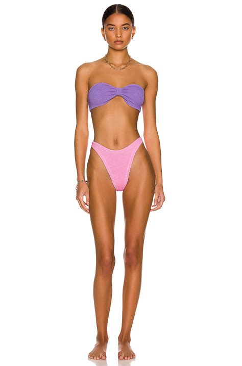 Hunza G Duo Jean Bikini In Lilac Bubblegum FWRD