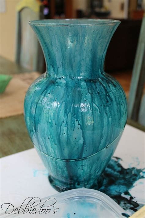 How To Make A Coastal Decorative Vase With Mod Podge And Rit Dye Debbiedoos Mod Podge Glass