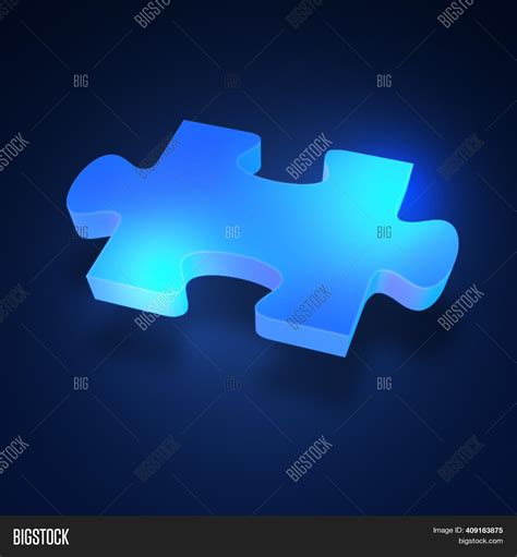 Blue Puzzle Piece On Image And Photo Free Trial Bigstock