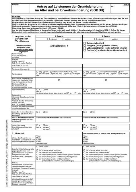 Antrag Auf Grundsicherung Sgb Xii