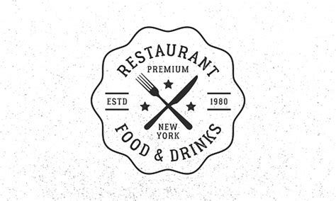 Restaurant Logo Stamp Label Badge Restaurant Menu Logo Template With