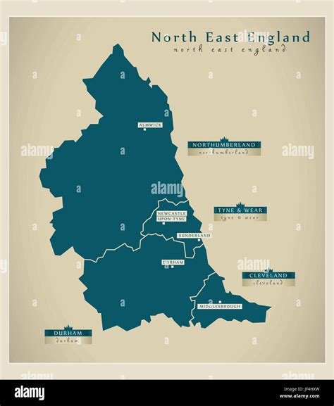 North East England Map Hi Res Stock Photography And Images Alamy