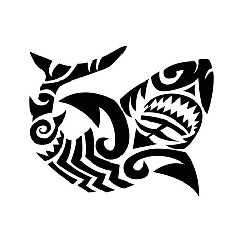 Tribal great shark tattoo graphic 11799926 Vector Art at Vecteezy