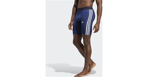 Adidas Techfit 3 Stripes Training Short Tights In Blue For Men Lyst Uk