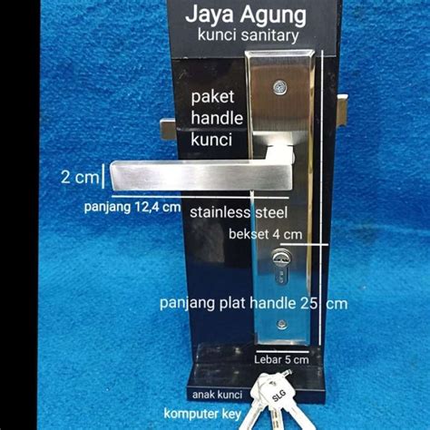 Promo Handle Pintu Kunci Pintu Besar Stainless Set Komplit Soligen