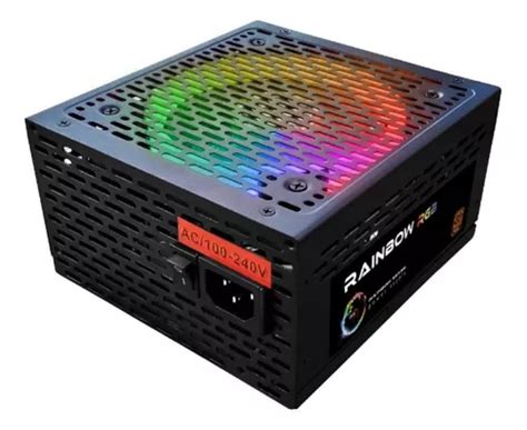 Fonte De Alimenta O Para Pc Brx Gamer Rainbow Series W W Preta