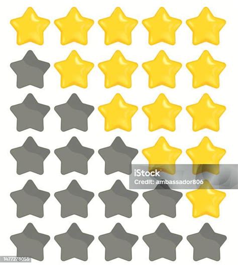 peringkat bintang peringkat kuning ditetapkan vektor ilustrasi stok
